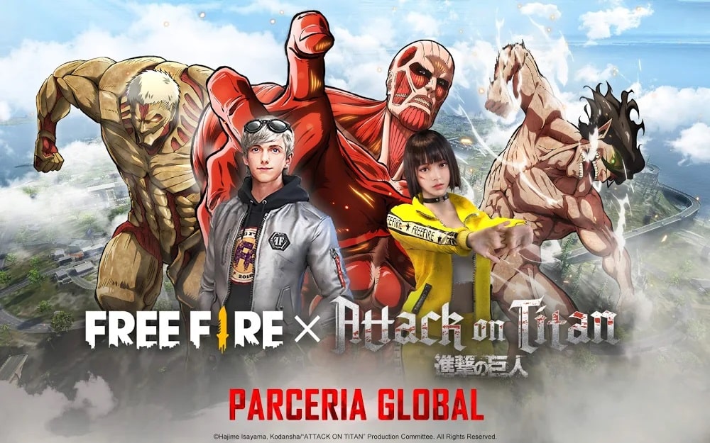 Free fire e attack on titan